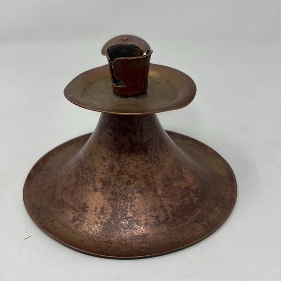 ANTIQUE Copper Chamberstick Candle Holder - Picture 4 of 6